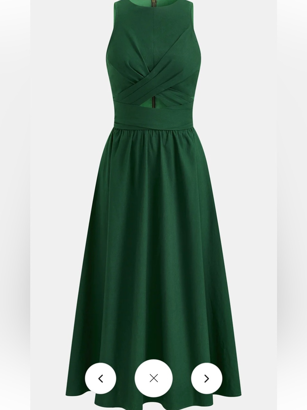 Emerald Green Sleeveless Fit & Flare Dress
